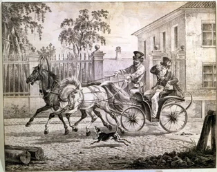 Dandy w dorożce, 1820